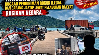 TANJUNG RIAU DISOROT, DUGAAN PENGIRIMAN ROKOK ILEGAL DAN BARANG JASTIP LEWAT PELABUHAN RAKYAT RUGIKAN NEGARA.  WARGA :PEMILIK BARANG DIDUGA BERINISIAL A*to U*an